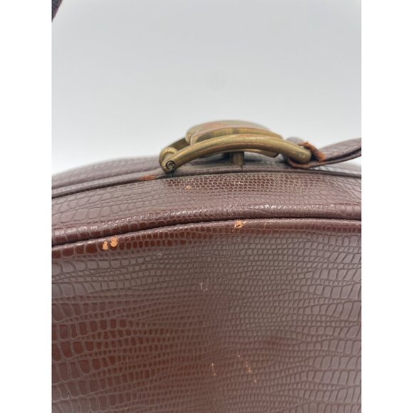 Brown Faux Leather Handbag by AMERICAN MODES Gold Clasp & Matching Coin Purse - Picture 12 of 14